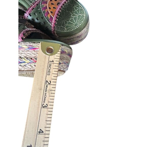 L’ Artiste By Spring Step Virgie Floral Platform Sandals Green/ Pink Size 41-  9 - Picture 9 of 15